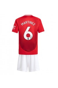 Manchester United Lisandro Martinez #6 Jalkapallovaatteet Lasten Kotipeliasu 2024-25 Lyhythihainen (+ Lyhyet housut)